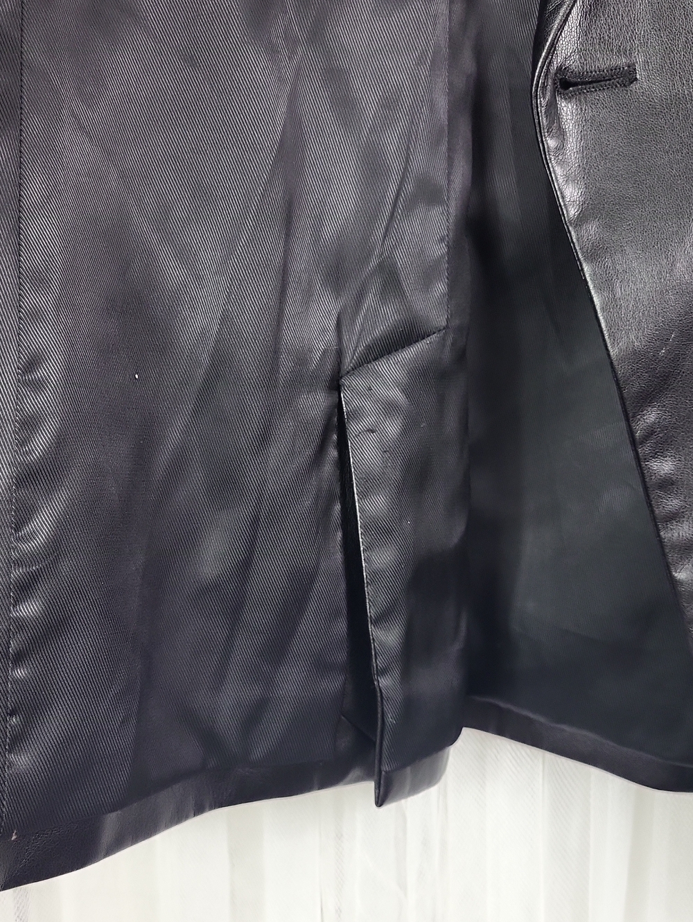Zara Women's Black Faux Leather Double-Breasted Blazer. Size S - Picture 11 of 16